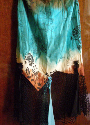 Ассиметричная летняя юбка с сеткой, сток