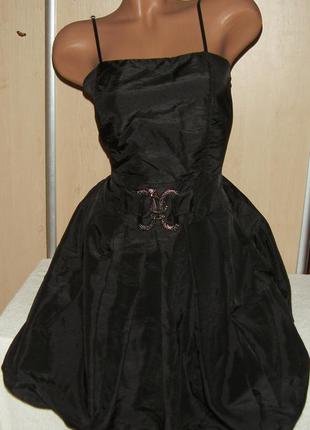 Итальянское нарядное черное платье, размер l (евро 40-42)