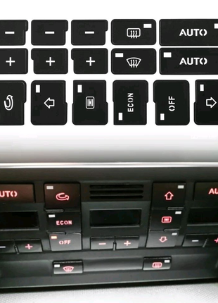 На Ауди(Audi)наклейки,кнопки климата