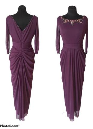 Adrianna papell uk12 платье в пол фиолетовое с украшением