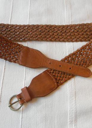 Кожаный плетеный ремень pieces accessories обхват-95-100