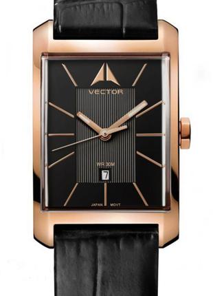 Позолочені жіночі прямокутні годинник Вектор VECTOR VC9-0105