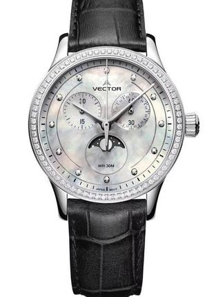 Крупные женские перламутровые часы вектор VECTOR VH9-00251
