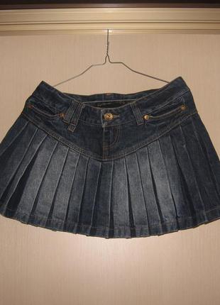 Юбка джинсовая тенниска женская плиссированная короткая terran...