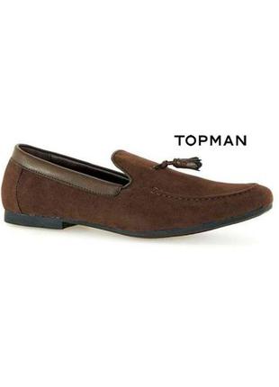 Лоферы topman vela slipper 42 brown, новые коричневые