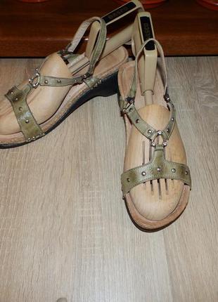 Сандалии , босоножки karyoka real leather light green sandals