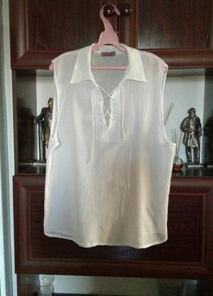 Блуза ,рубашка белая марлевка пляжная италия