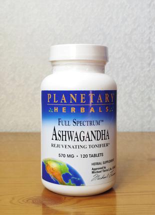 Ашвагандха, Ashwagandha, 570 мг, Planetary Herbals, 120 таблеток