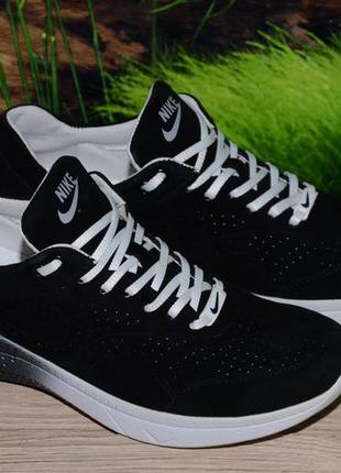 Кроссовки черные натуральная замша с79 качество Nike размер 37
