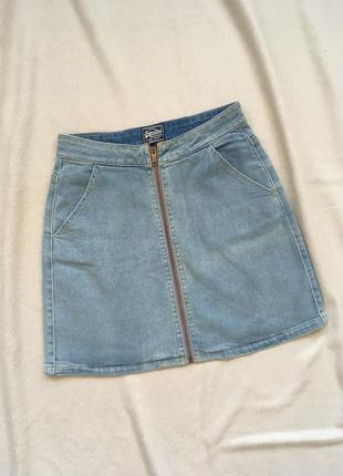 Винтажная светлая джинсовая мини юбка w28 superdry