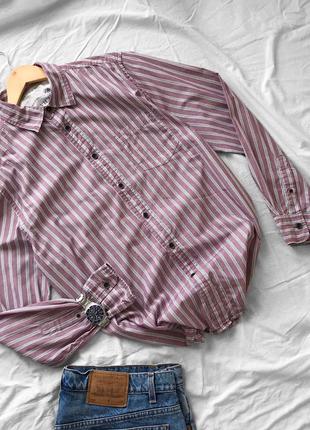Трендовая пыльно-розовая рубашка в полоску от howick