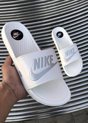Шикарные мужские сланцы на лето nike white 😍 (шлёпки/ тапки/ ш...