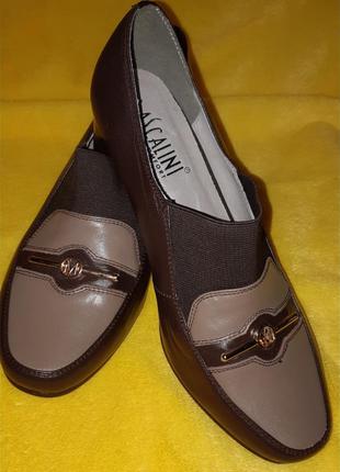 Кожаные женские туфли на полную или проблемную ногу аскалини