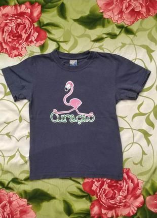 Футболка с фламинго для девочки 5-6 лет