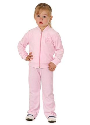 Дитячий велюровий костюм рожевий, бавовна, україна.