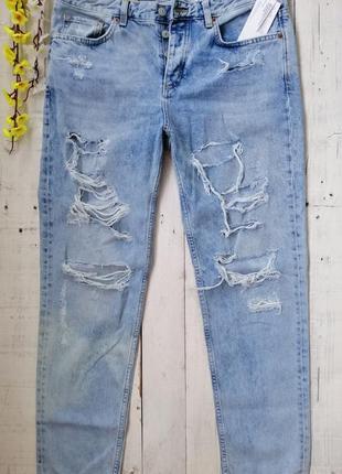 Новые рваные джинсы из весенней коллекции h&m, размер 38 (по б...