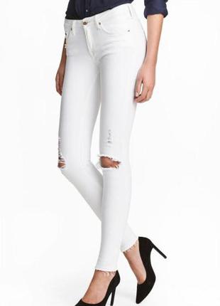 Новые белоснежные джинсы скинни zara, размеры 34.