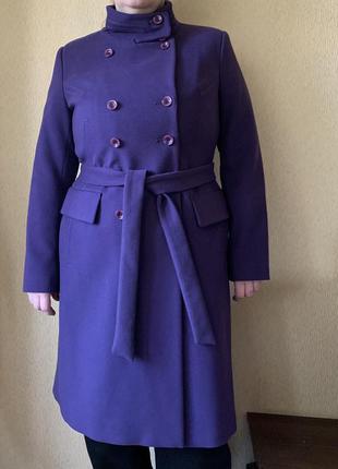 Пальто фиолетовое с поясом💜