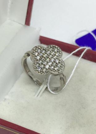 Новое родированое серебряное кольцо куб.цирконий серебро 925 п...