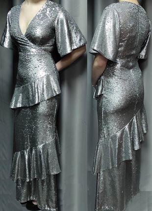 Вечернее phase eight metallic starlette sequined платье длинно...