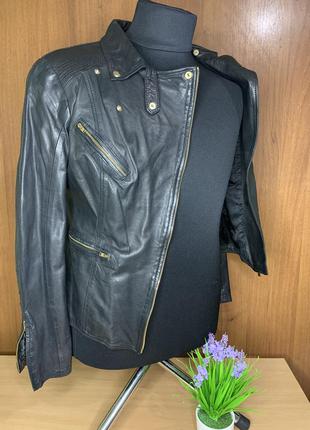 Callico куртка кожаная женская (косуха) стильная, черный цвет