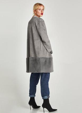 Комбинированное пальто кардиган  zara