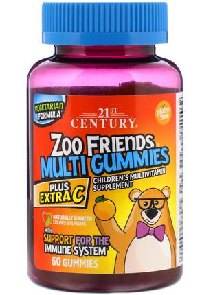 21st Century, мультивитамины в виде зверей Zoo Friends, Plus Extr