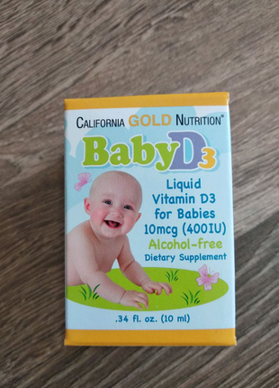 Дитячий вітамін Д для малюків немовлят California Gold Айхерб