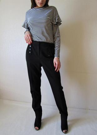 Идеальные черные брюки с красивыми пуговками f&f размер m