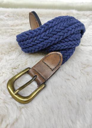 Синий пояс плетенный ремень косичка