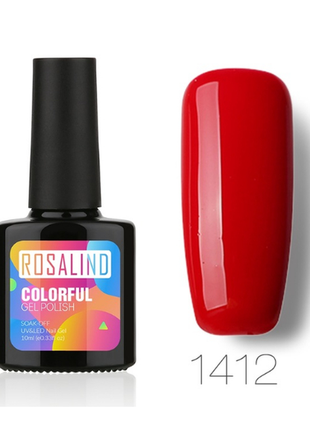 Гель лак 10 мл rosalind 1412 красный эмаль