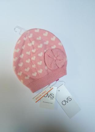 Нарядна легка рожева шапочка фірми ovs італія 12-18 місяців