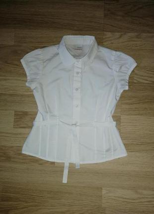 Сорочка, блузка біла з коротким рукавом шкільна для дівчинки ...