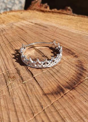 Серебряное кольцо корона