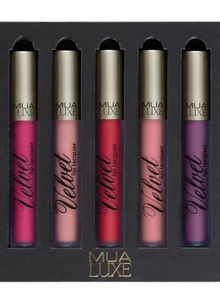 Набор жидких помад mua luxe velvet lip lacquer(великобритания)