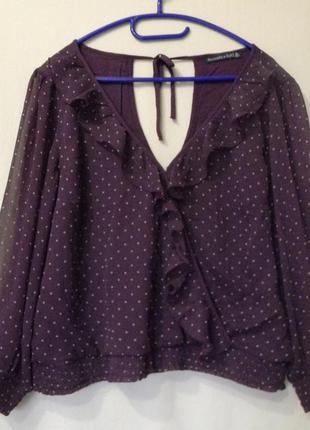 Фиолетовая блузка в горох abercrombie & fitch р.xl