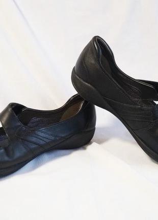 Туфли женские кожаные черные clarks flexlight