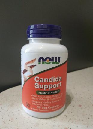 Now Foods, Candida Support, 90 растительных капсул