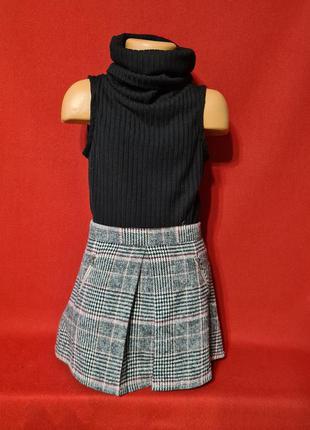 Детская юбка в клеточку на подкладке от f&f 5-6