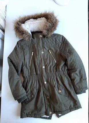 George стильная зимняя куртка-парка на девочку 9-10 лет