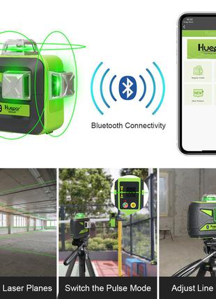 Лазерный 3D уровень с Bluetooth нивелир Huepar 603CG-BT 12 линий