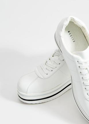 Mohito новые белые туфли кроссовки мокасины криперы на платфор...