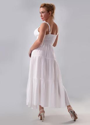 Сарафан платье белое хлопок батист  размер универсальный