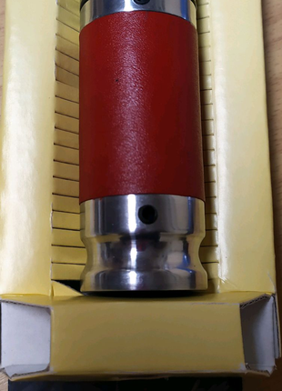 Рукоятка ручного тормоза с красной вставкой (алюминий+кожа)