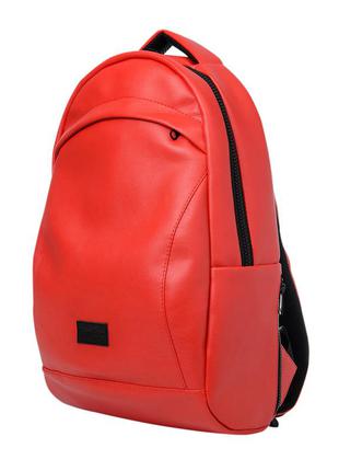 Женский большой  стильный, яркий красный рюкзак для повседневн...
