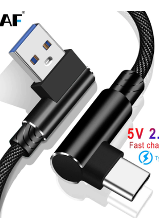 OLAF USB Type C 90° Nylon кабель швидкої зарядки 1 м