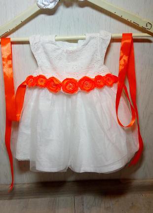 Пишне біле плаття з спецколлекции mothercare