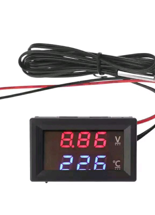 Термометр вольтметр от 4в до 28 вольт.