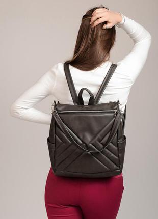 Коричневый женский стильный городской рюкзак для ноутбука, мег...