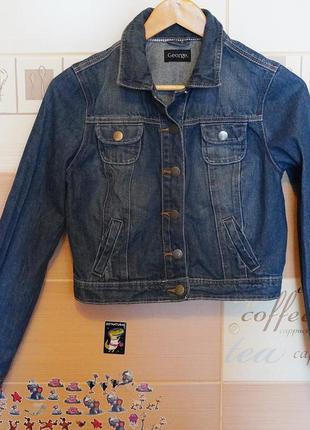 Куртка джинсовая брендовая -george- 42-44 размера короткая
